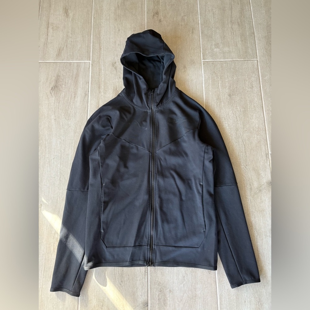 NIKE TECH FLEECE HOODIE JACKET BLACK MENS S